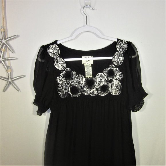 ICE Ruffle Dress Black Size 10 - Picture 5 of 8